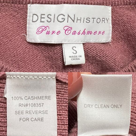 Design‎ History Women's Pink Drop Shoulder Pure Cashmere Sweater Size S - Picture 9 of 9